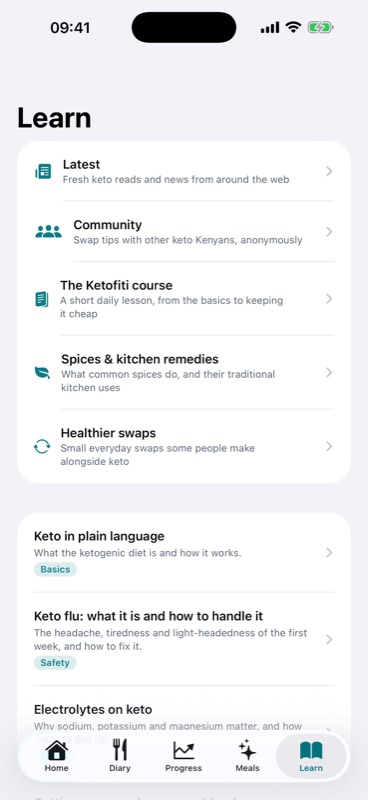 A daily keto course